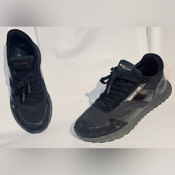 NWOT| MICHAEL KORS TRAINER MILES SUEDE AND SCUBA | BLK - Picture 2 of 13